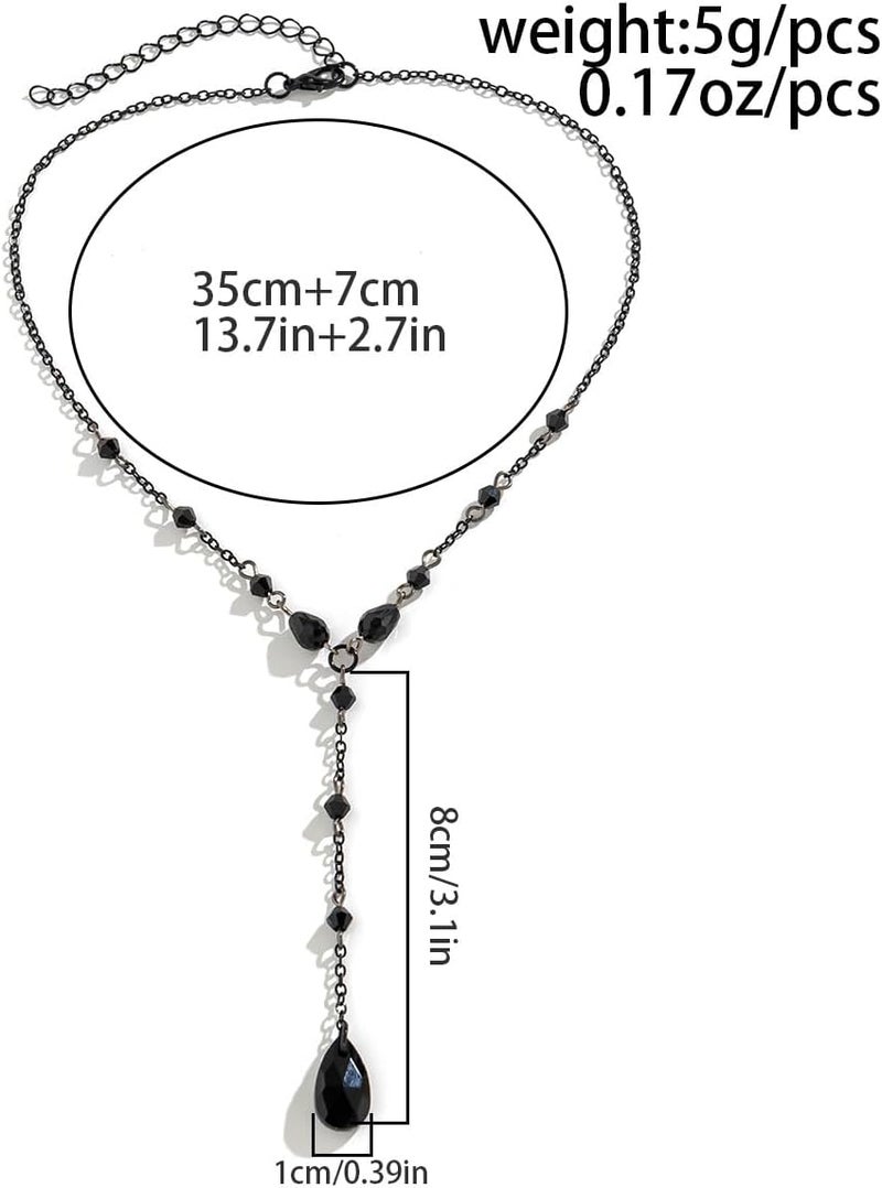 MIFYNN Vintage Gothic Blood Drop Tassel Pendant Necklace Red Water Drop Choker Necklace Punk Style Necklace Dark Tear Drop Y Necklace Halloween Necklace Jewelry for Women - Image 3